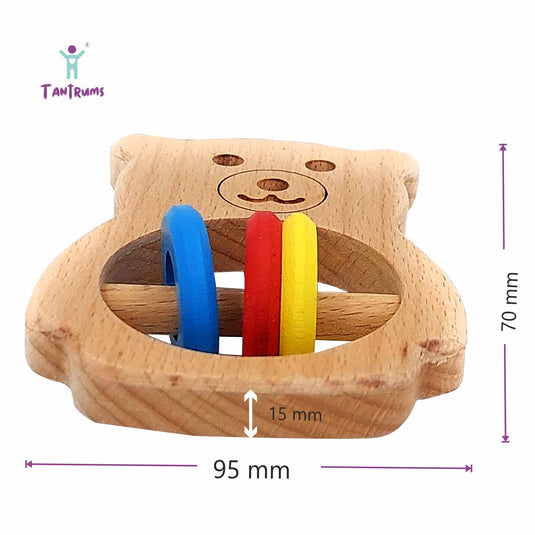 Wooden Rainbow Wheel Toy for Infant to Build Hand Eye Concentration Motor Skills (Multicolor 1 Piece - Rainbow Spinner) (Rainbow Wheel & Teddy Bear Rattle) | Tantrums Wooden Toys - photo 3