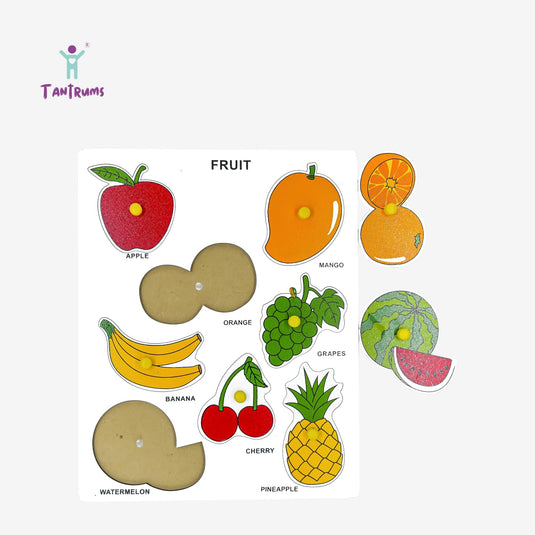 Preschool Wooden Educational Puzzle for Kids Learning Helpful in Developing Hand Eye Concentration and Motor Skills with Self-Correcting Match (Bird, Fruit, Parts of Body, Small ABC Puzzle) | Tantrums Wooden Toys - photo 4