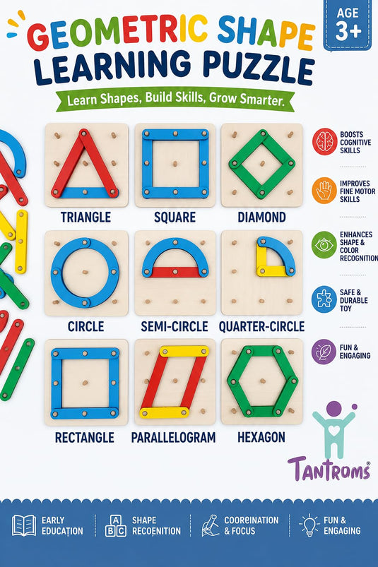 Alphabet Numeric Pattern Puzzle, Wooden Pegboard Activity Toy for Preschool Learning, Letters, Numbers and Shapes | Tantrums Wooden Toys - photo 7