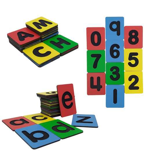 Engraved Capital & Samll Alphabets & 0 to 9 Number Education Slate Learning Board Education Puzzle Learning Aid for Kids (Capital-Small Alphabet & Number) | Tantrums Wooden Toys