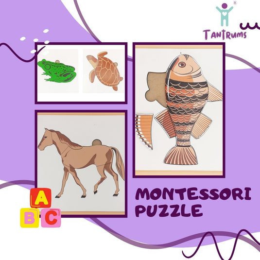 Montessori Puzzle Fish, Frog, Tortoise and Horse Set | Tantrums Wooden Toys - photo 4