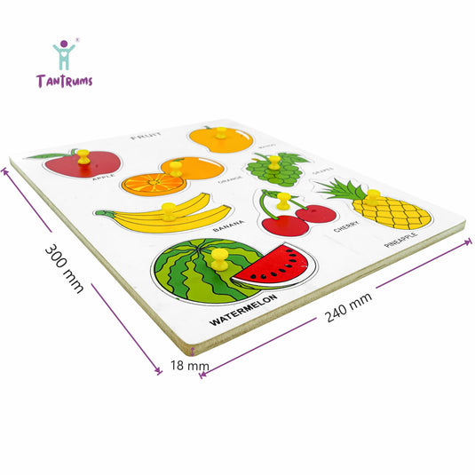 Preschool Fruit Puzzle Set Toy Designed Based on Montessori Educational Learning Process - Attractive Multicolor Education Puzzle Learning Aid for Kids (Multicolor Pieces) | Tantrums Wooden Toys - photo 2