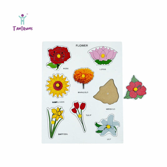 Educational Wooden Flower Puzzle, Plant Growth Learning Board, Self-Correcting Match Game for Preschool Kids | Tantrums Wooden Toys - photo 3
