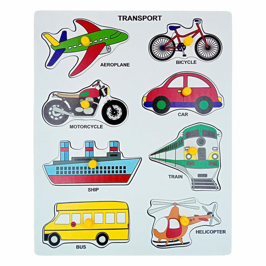 Preschool Wooden Transportation Puzzle for Learning Various Modes of Transport | Tantrums Wooden Toys