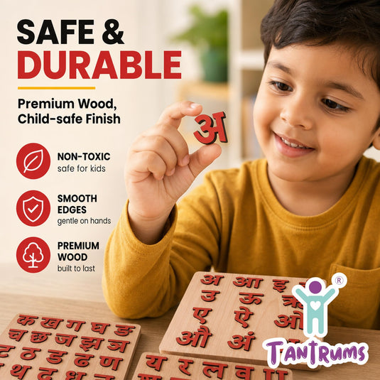 Wooden Hindi Varnamala Puzzle | Tantrums Wooden Toys - photo 2