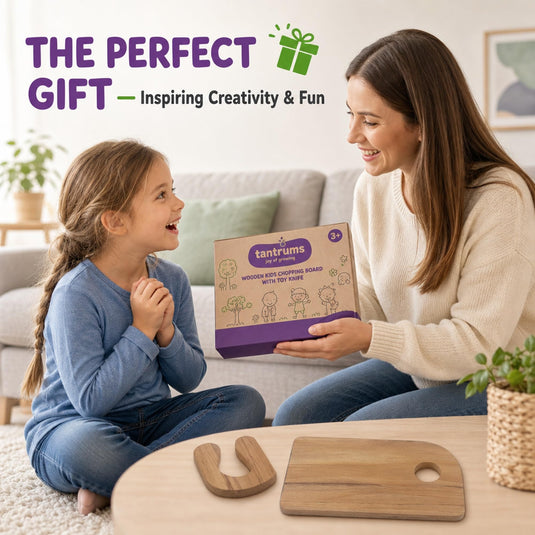 Wooden Chopping Board Pretend Play Kitchen Set for Kids with Toy Knife | Tantrums Wooden Toys - photo 4