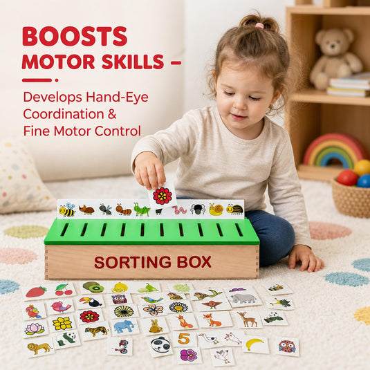 Wooden Montessori Sorting Box Educational Toy, Learning Activities for Toddlers, Preschool STEM Games, Montessori Classification Box, Ages 1-4 Years | Tantrums Wooden Toys - photo 4