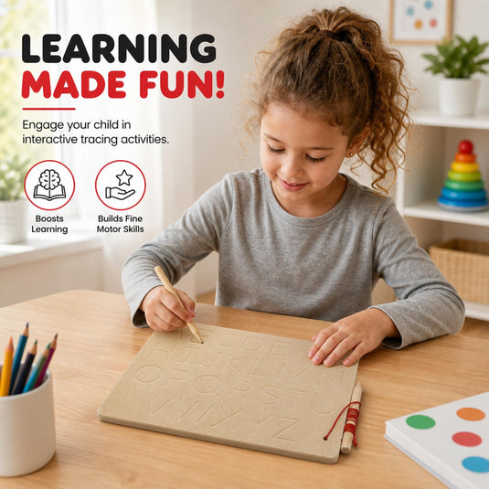 Alphabet Tracing Board Capital & Small Letters Kids | Tantrums Wooden Toys - photo 2