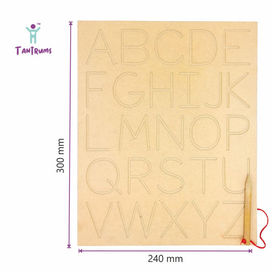 Tracing Capital ABC Wooden Board | Tantrums Wooden Toys - photo 3