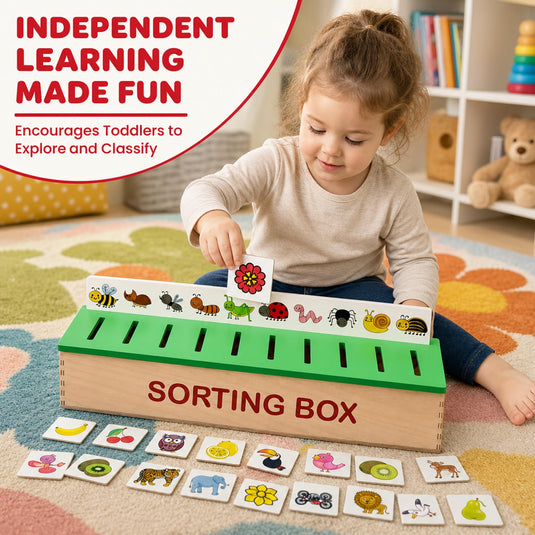 Wooden Montessori Sorting Box Educational Toy, Learning Activities for Toddlers, Preschool STEM Games, Montessori Classification Box, Ages 1-4 Years | Tantrums Wooden Toys - photo 2