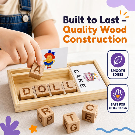 Wooden Spelling Learning Game Set | Tantrums Wooden Toys - photo 5