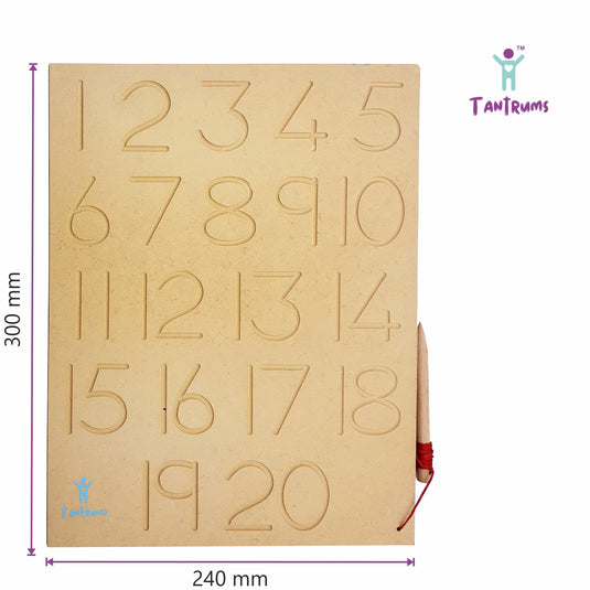 Tracing Number 1 to 20 Board