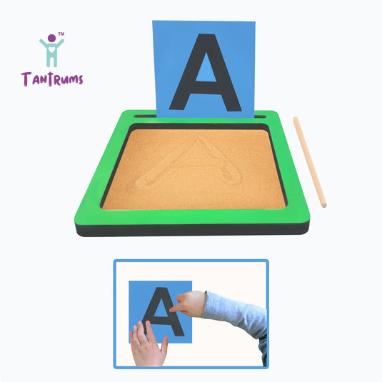 Coloured Sand Paper Capital Alphabet With Tray