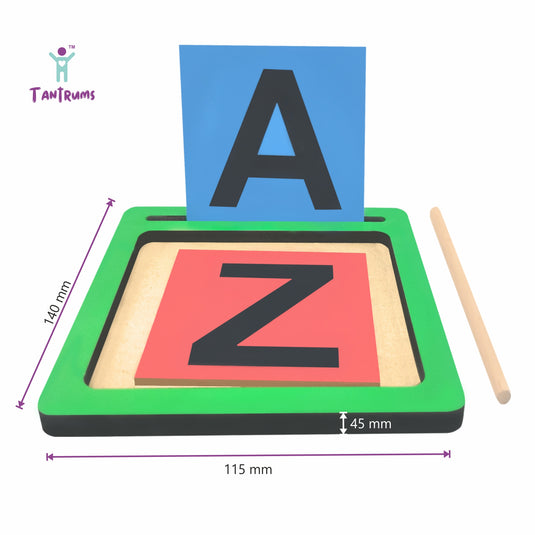 Coloured Sand Paper Capital Alphabet With Tray