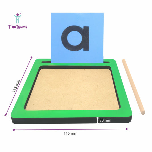 Coloured Sand Paper Small Alphabet With Tray