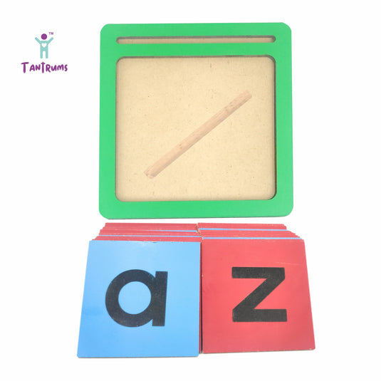 Coloured Sand Paper Small Alphabet With Tray