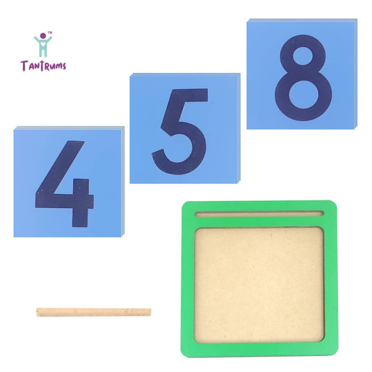 Coloured Sand Paper Number With Tray