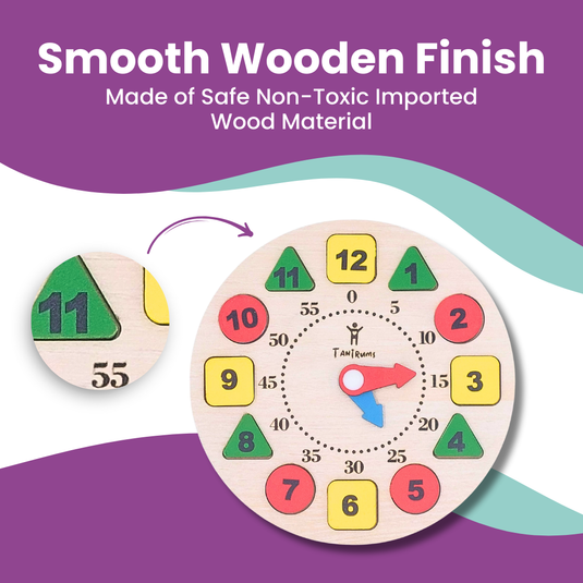 Wooden Time Learning Clock-Circle_S