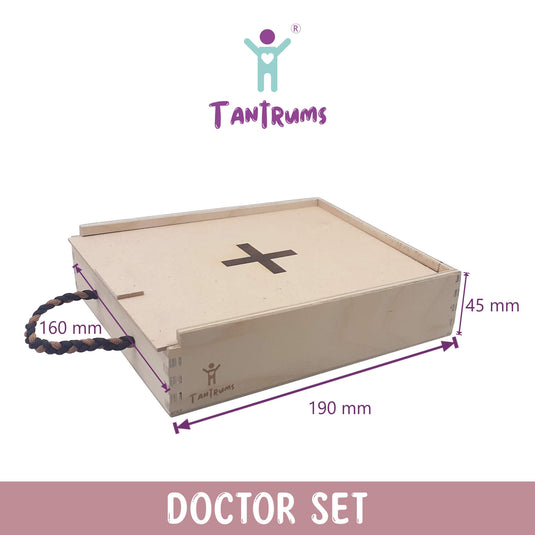 Kid's Doctor Set with Wooden Carrying case